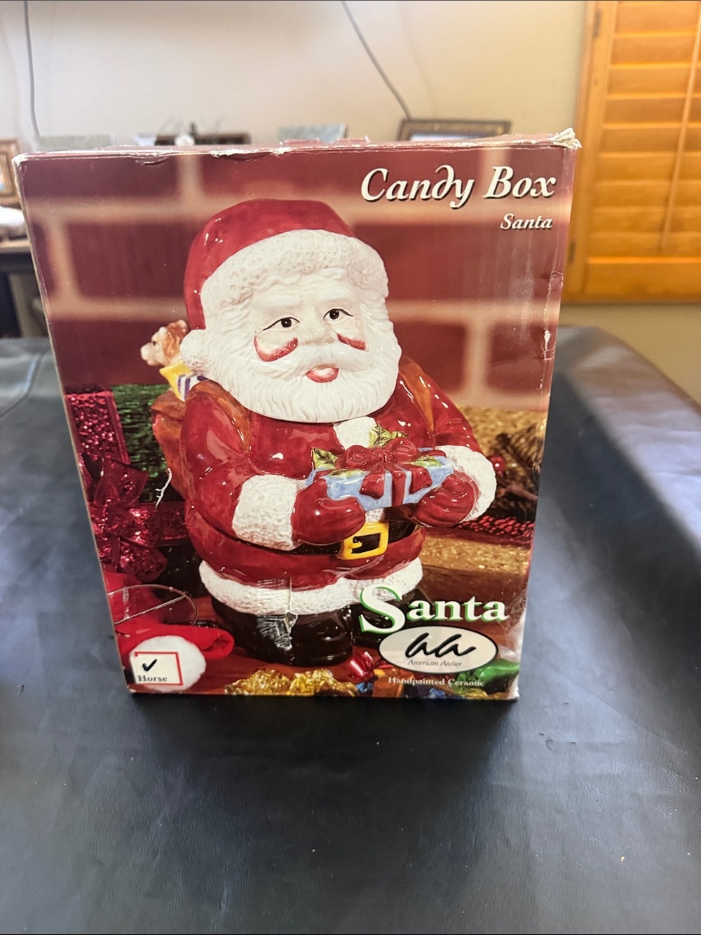 Ada Santa Candy Box Ceramic Treat Holder - Red & White